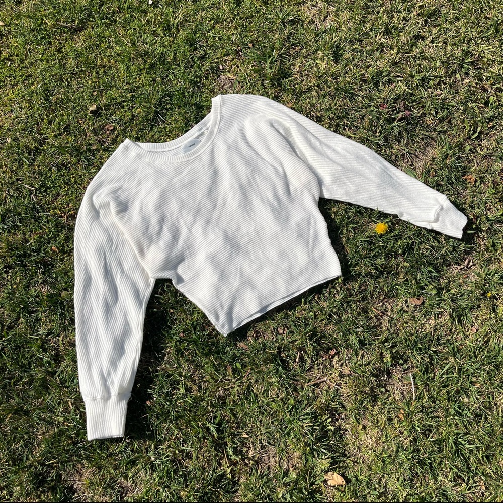 Joah Brown ivory knit crew neck pullover sweater